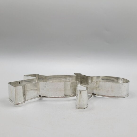 Vintage Metal Cooky Cutter 2-In-1 Snowman and Gingerbread Boy 8 Inch - Picture 6 of 7